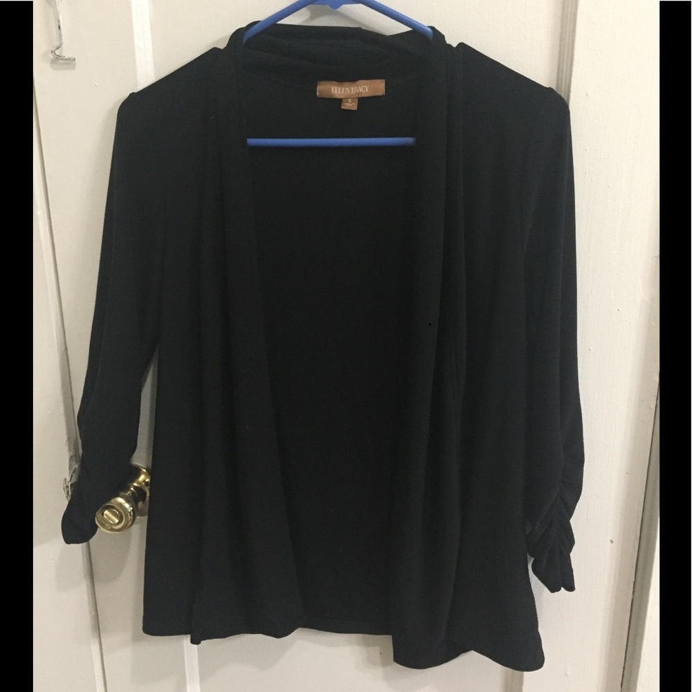 Soft black 3/4 sleeve cardigan